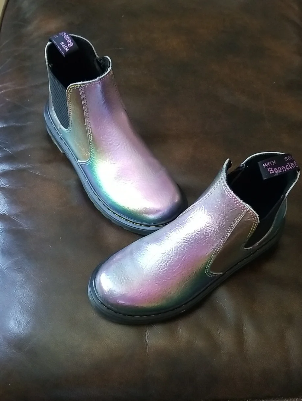 Dr. Martens Kids Iridescent Chelsea Boots - Purple/Green/Blue